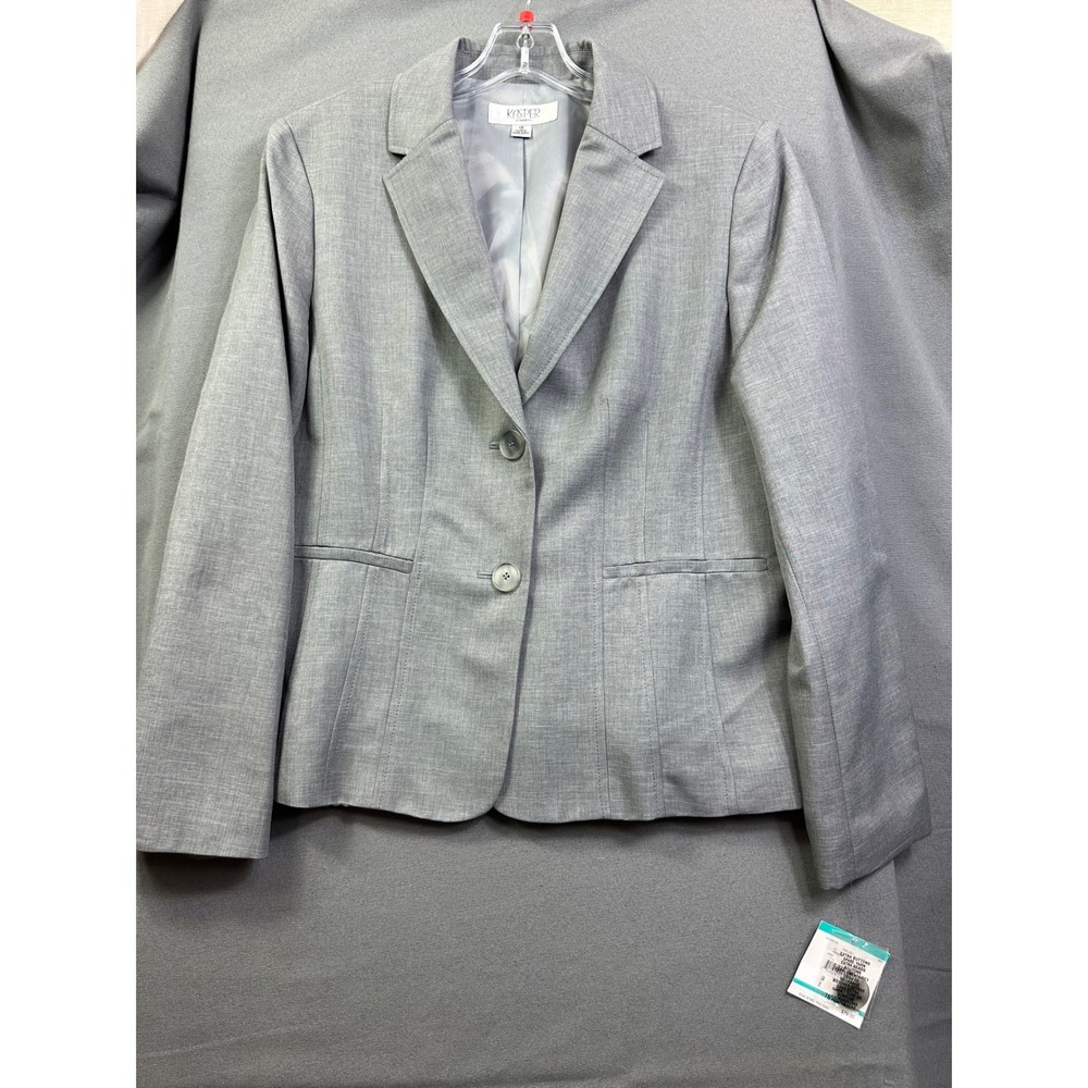 Kasper Women's Grey Two Button Tailored Blazer Jacket Size 16 New With Tags
